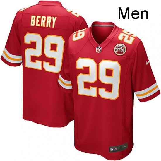 Men Nike Kansas City Chiefs 29 Eric Berry Game Red Team Color NFL Jersey